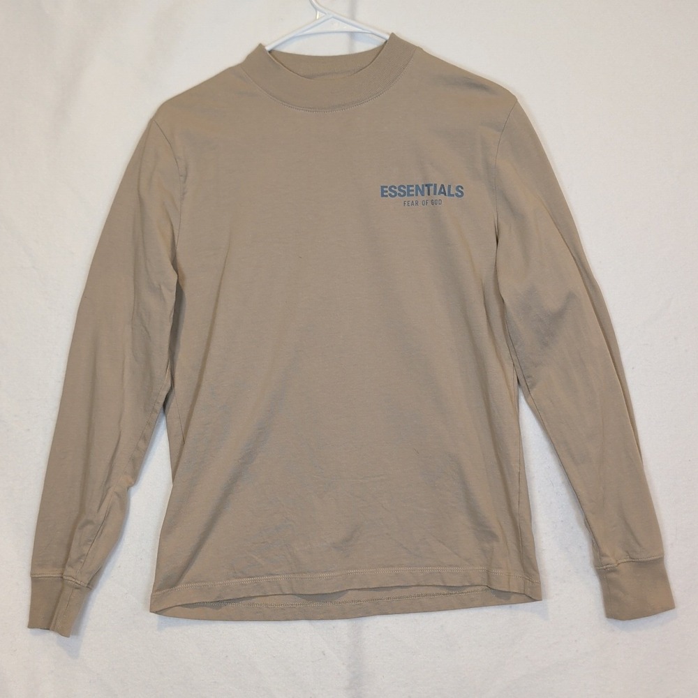 Fear of God Essentials Men's Tan Khaki Long Sleeve T-Shirt Size L 10